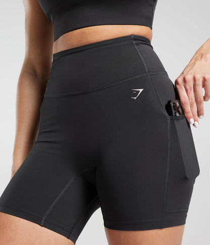 GYMSHARK Cepli Pembe Spor Tayt Şort