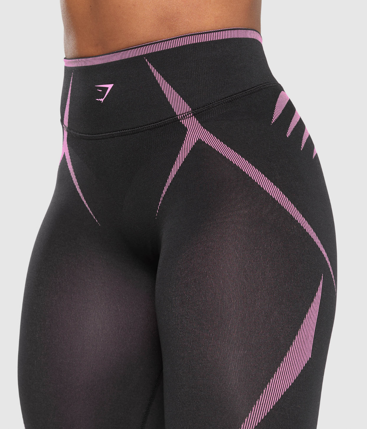 GYMSHARK Apex Lift Dikişsiz Spor Siyah & Mavi Tayt