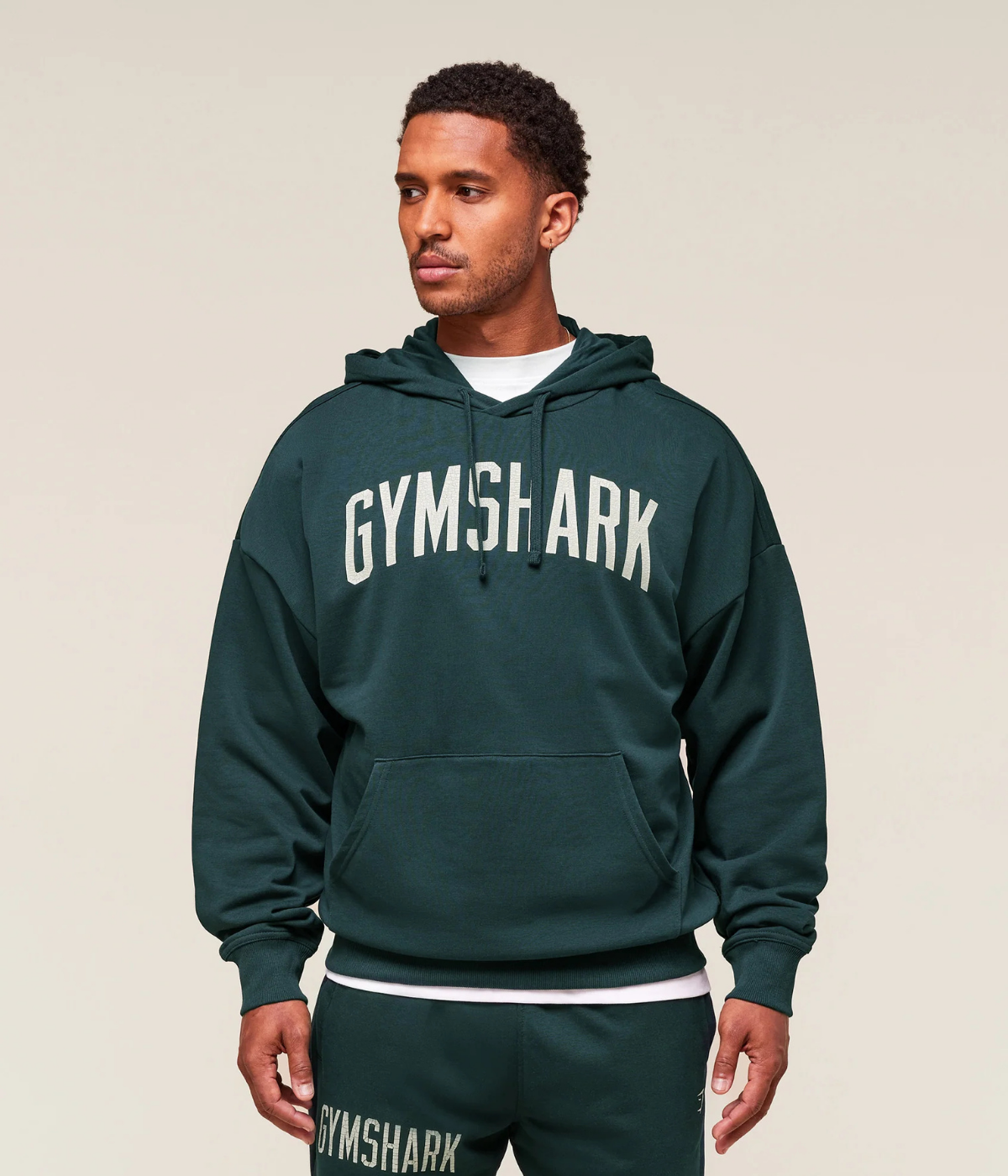 GYMSHARK Eskitilmiş Grafik Detaylı Siyah Sweatshirt