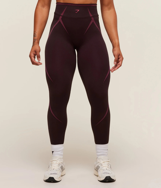 GYMSHARK Apex Lift Dikişsiz Spor Kiraz & Pembe Tayt