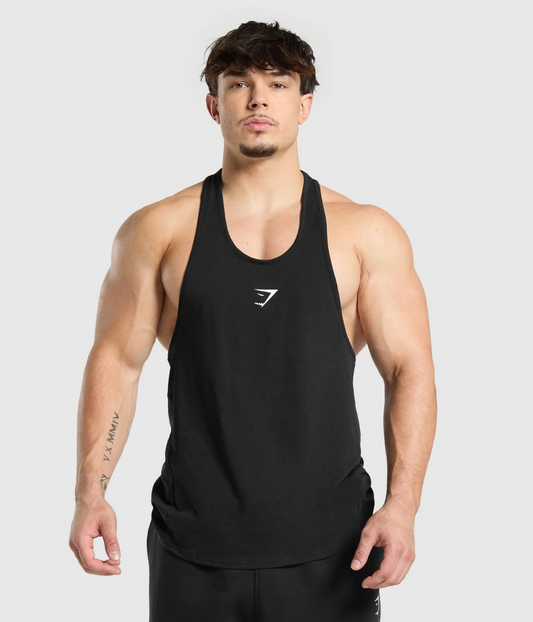 GYMSHARK Critical Stringer İnce Askılı Siyah Atlet