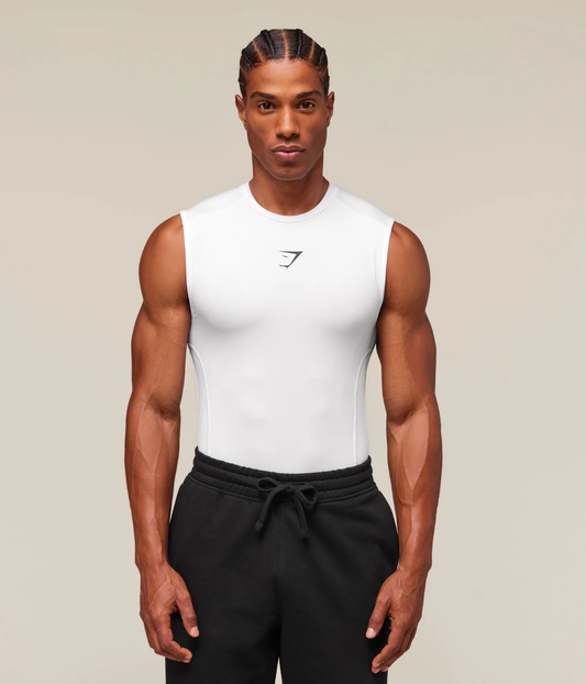 GYMSHARK Element Tank Beyaz Spor Atleti