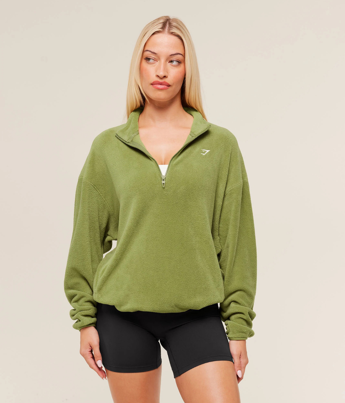 GYMSHARK Polar Çeyrek Fermuarlı Siyah Sweat