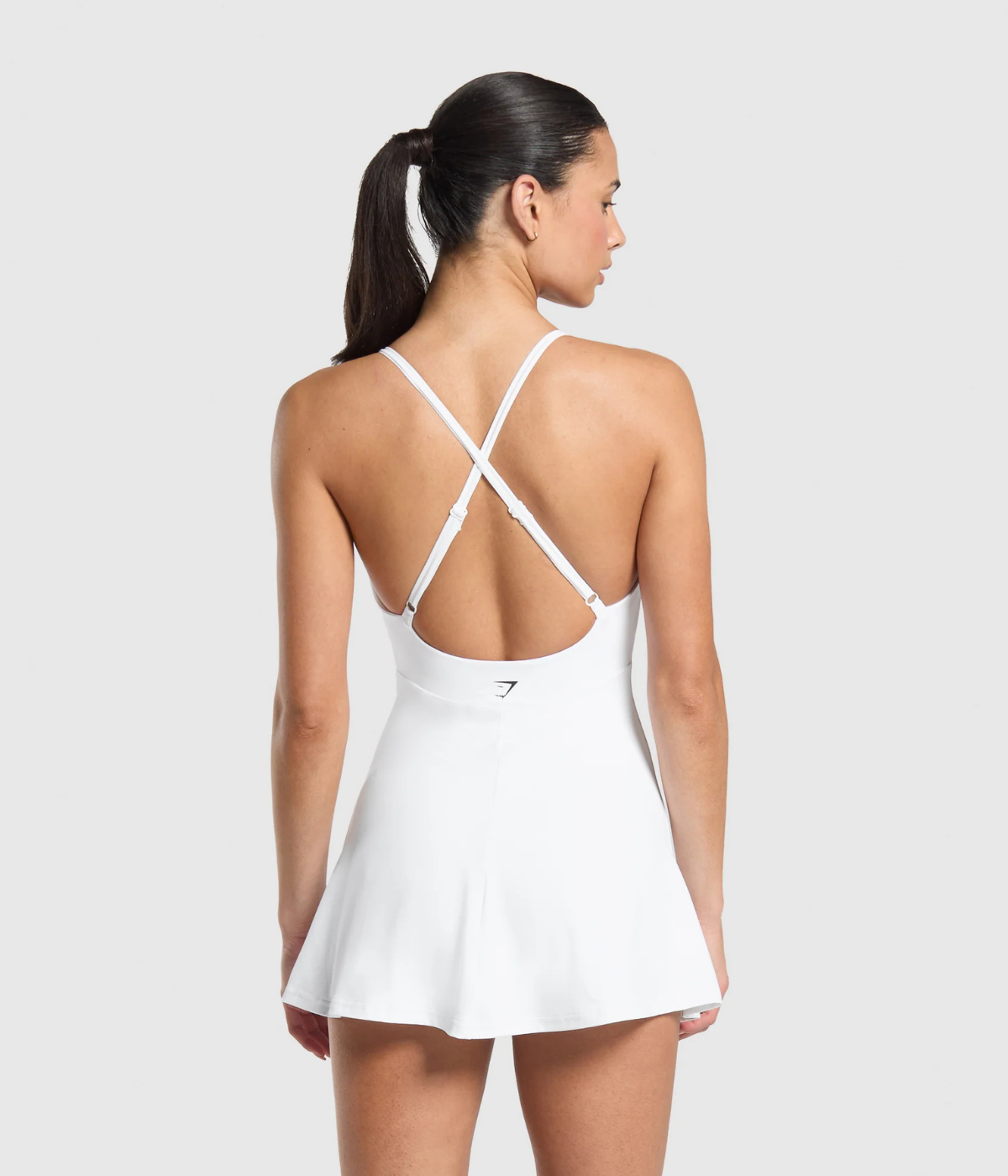 GYMSHARK 2’si 1 Arada Askılı Beyaz Spor Elbise