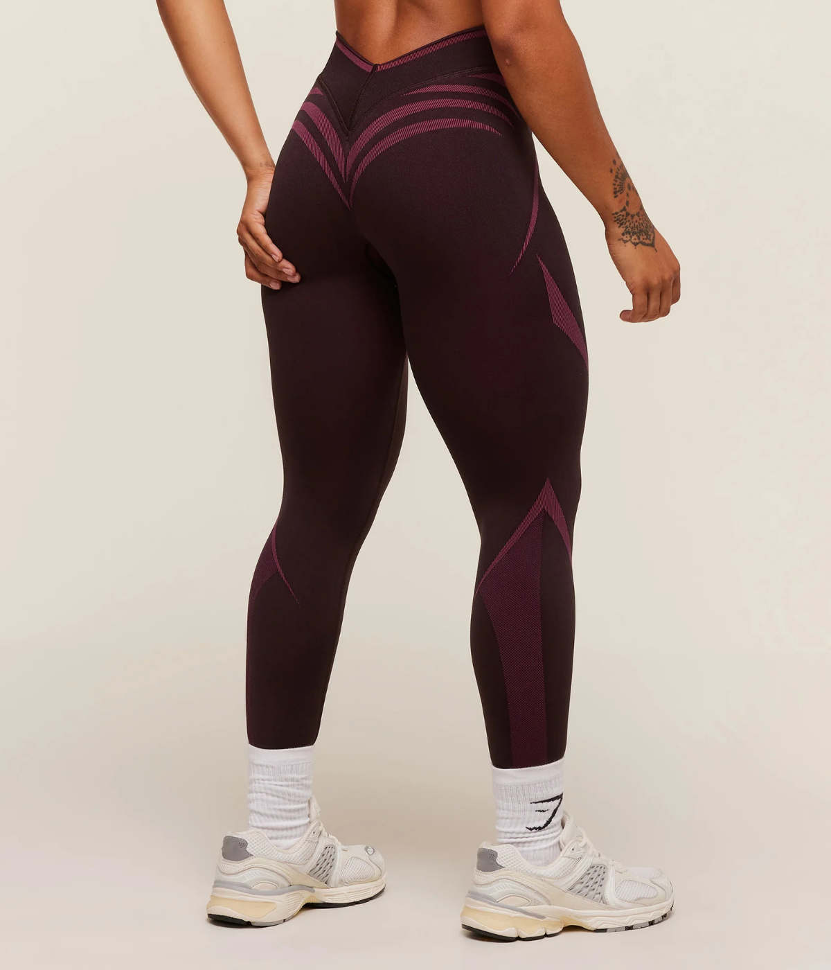 GYMSHARK Apex Lift Dikişsiz Spor Siyah & Mavi Tayt