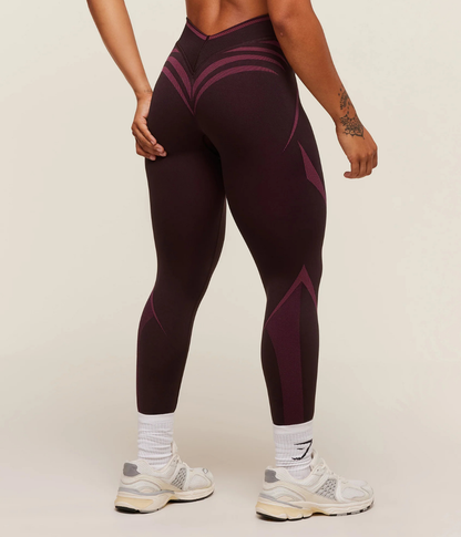 GYMSHARK Apex Lift Dikişsiz Spor Siyah & Mavi Tayt