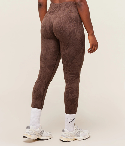 GYMSHARK Adapt Kamuflaj Dikişsiz Siyah Spor Tayt