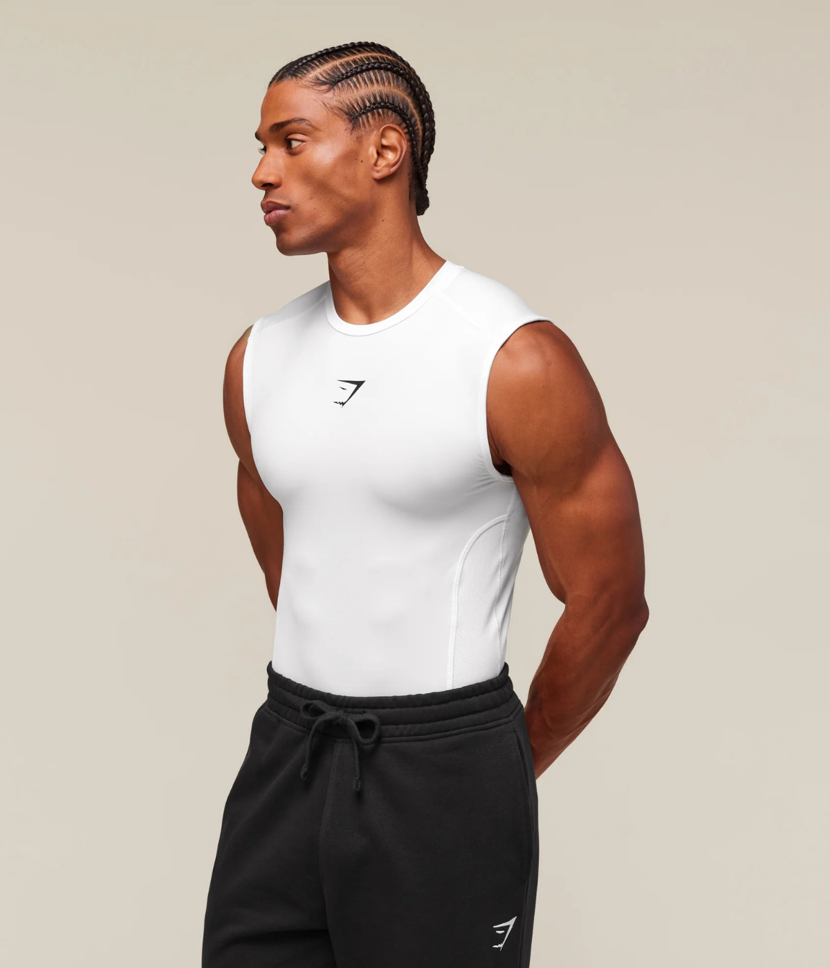 GYMSHARK Element Tank Siyah Spor Atleti