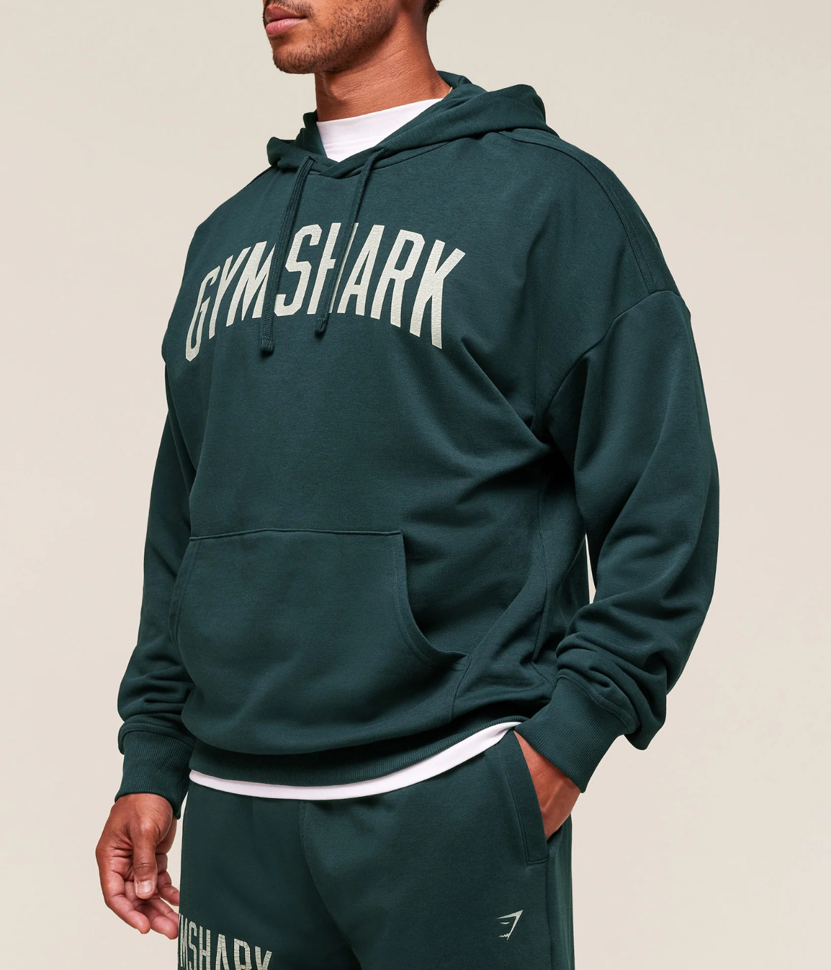 GYMSHARK Eskitilmiş Grafik Detaylı Siyah Sweatshirt