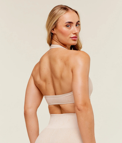 GYMSHARK Adapt Fleck x Whitney Halter Yaka Siyah Spor Sütyen