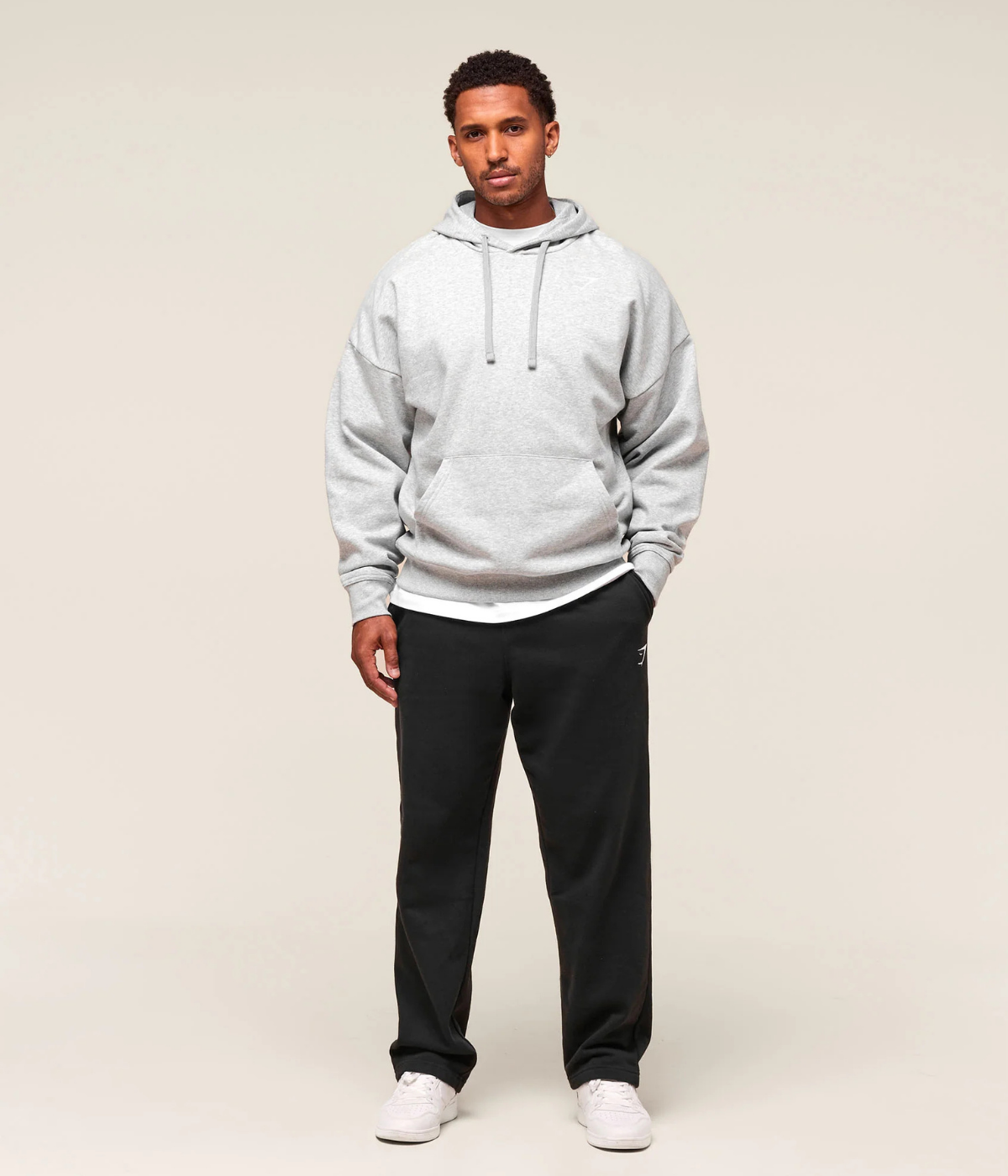 GYMSHARK Crest Oversize Açık Gri Sweatshirt