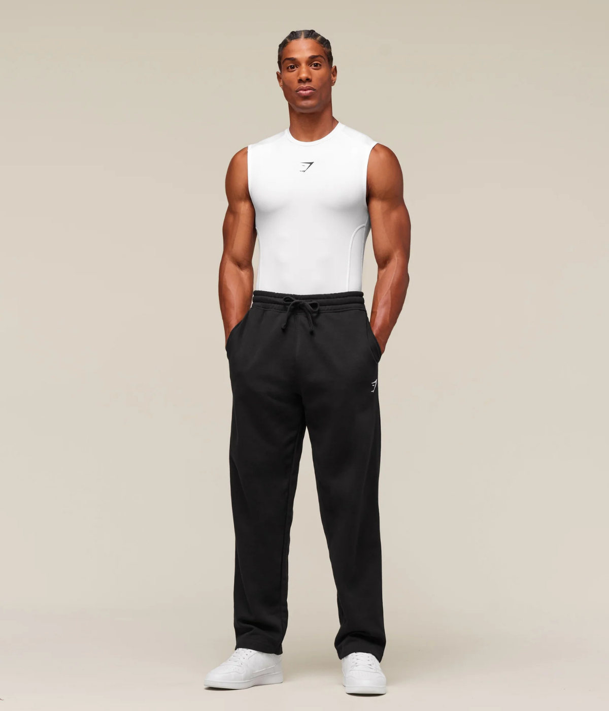 GYMSHARK Element Tank Siyah Spor Atleti