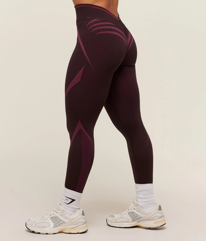 GYMSHARK Apex Lift Dikişsiz Spor Siyah & Mavi Tayt