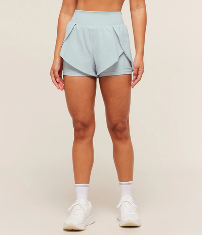 GYMSHARK 2 Katmanlı Sis Mavisi Koşu Şortu