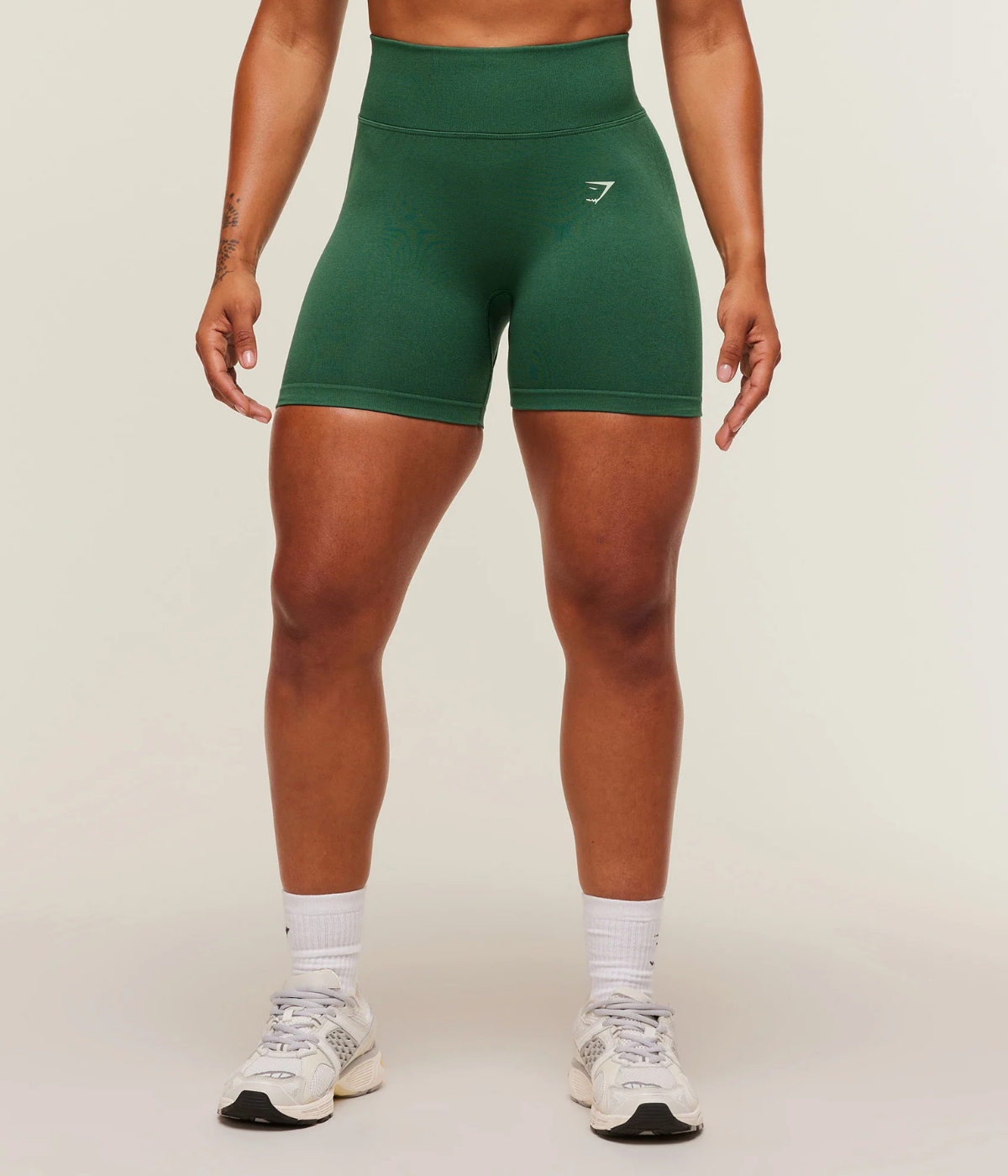 GYMSHARK Lift Dikişsiz Yeşil Spor Tayt Şort